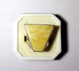 Bague argent et ambre blanc (ambre royal)