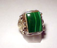 Bague argent et malachite