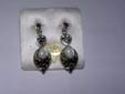 boucles d'oreilles argent, opale, marcassite